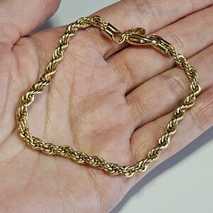 BC Lind 14K GE Yellow Gold Chunky Rope Chain Bracelet 7.5"